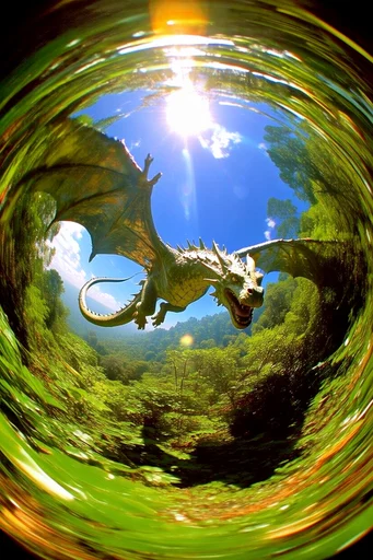 Spherical Miniature Worlds style reference image — spherical distortion
