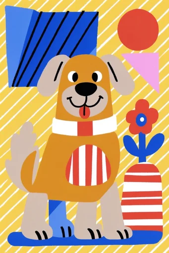 Textured Neo-Graphic Pop style reference image — whimsical stylized characters