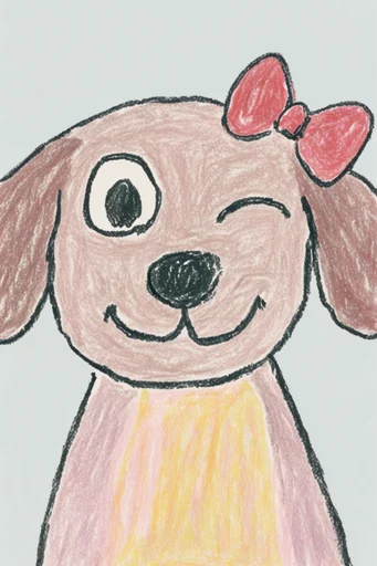 Textured Naive Whimsy style reference image — whimsical childlike sketch