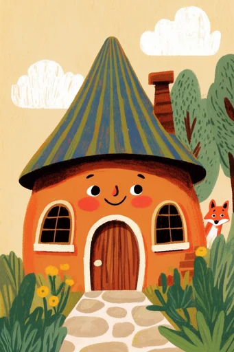Nostalgic Folk Storybook style reference image — muted earthy palette