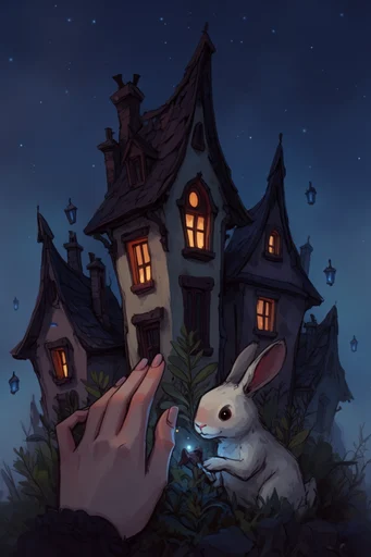 Cozy Twilight Fantasy style reference image — whimsical architecture