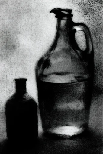 Monochrome Shadow Grain style reference image — heavy film grain
