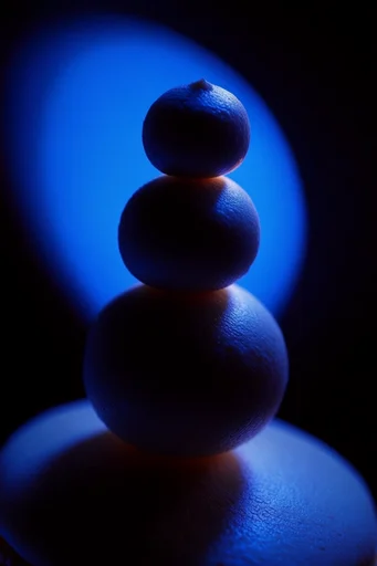 Cobalt Chiaroscuro Minimalism style reference image — glossy wet-look finish