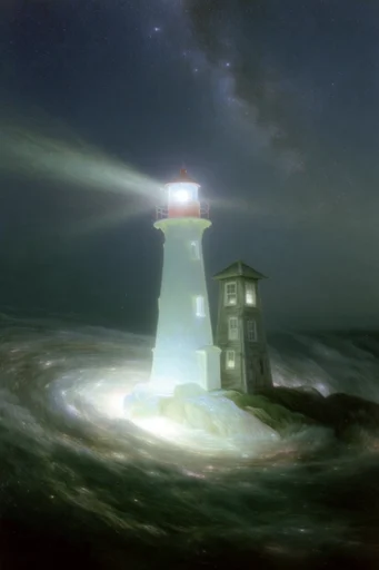Luminous Cosmic Nocturnes style reference image — painterly brushwork