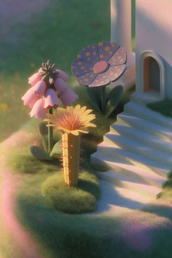 Whimsical Isometric Diorama style reference image — tilt-shift photography style