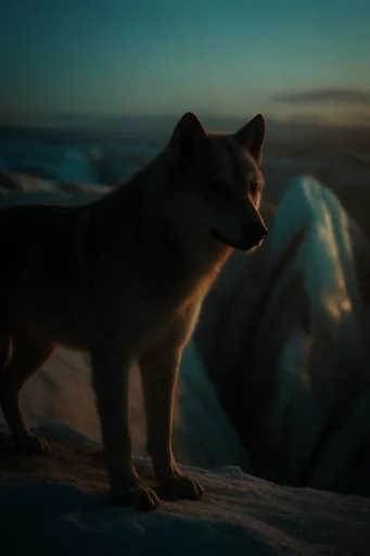 Cinematic Amber Twilight style reference image — warm amber and cool indigo
