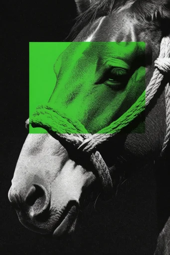 Acid Glitch Punk style reference image — acid green monochrome