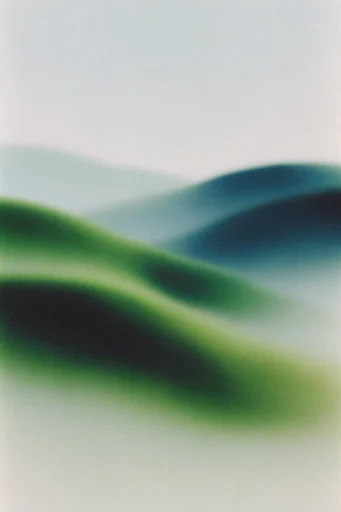 Ethereal Muted Haze style reference image — heavy film grain
