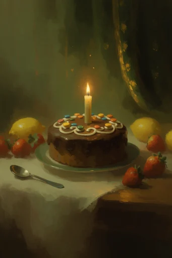 Luminous Nocturnal Impasto style reference image — soft-focus atmosphere