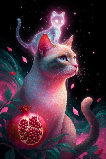Luminous Cosmic Nostalgia style reference image — retro-surrealist fantasy