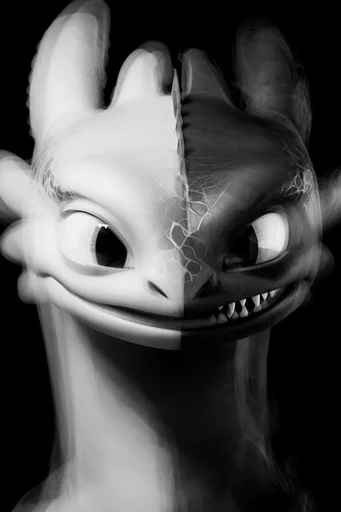 Kinetic Spectral Noir style reference image — black and white monochrome