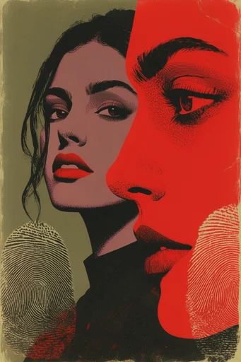 Graphic Retro Surrealism style reference image — grainy paper texture