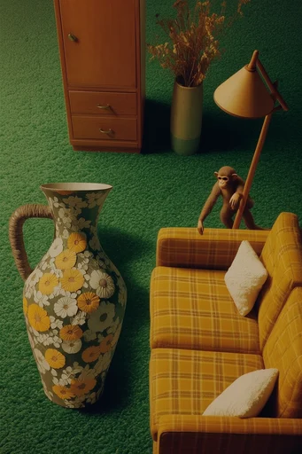 Nostalgic Miniature Surrealism style reference image — miniature diorama scale