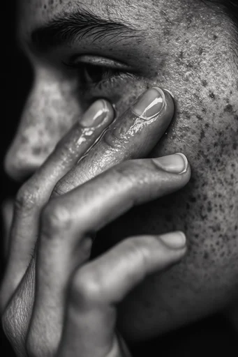 Intimate Monochrome Macro style reference image — chiaroscuro lighting