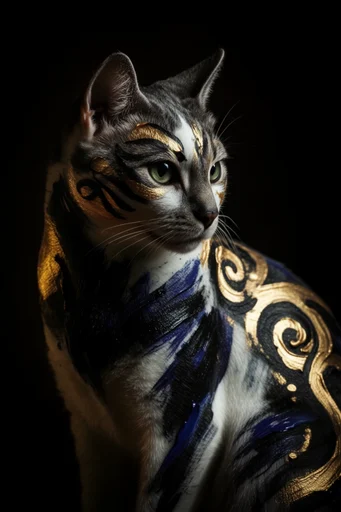 Gilded Chiaroscuro Expressionism style reference image — deep black background