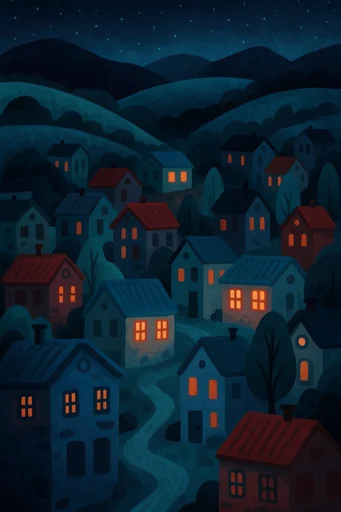 Whimsical Nocturnal Folklore style reference image — storybook illustration
