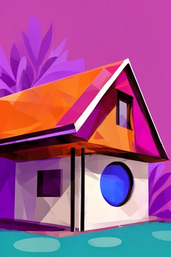 Vibrant Expressionist Geometry style AI image example 4