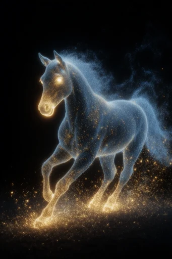 Luminous Cosmic Ether style reference image — ethereal spectral pointillism