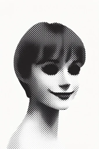 Monochrome Halftone Graphic moodboard — generate AI images in this style