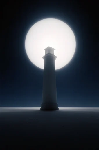 Cinematic Cosmic Minimalism style reference image — monolithic silhouette