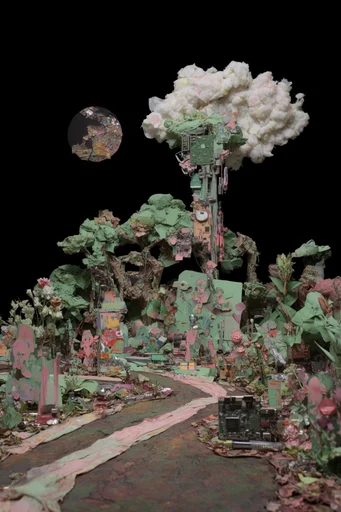 Translucent Bio-Cyber Assemblage style AI image example 2
