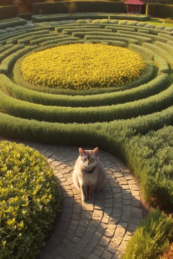 Surrealist Topiary Labyrinths style reference image — theatrical dreamscape