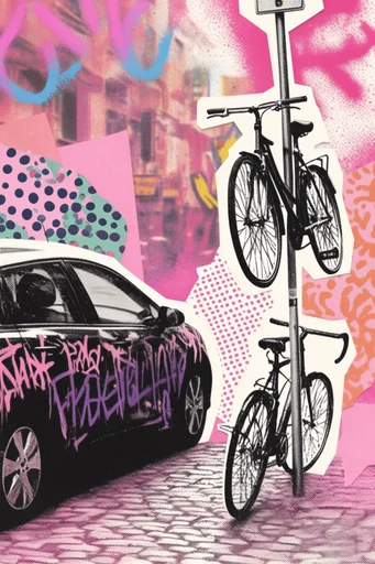 Gritty Neon Punk style reference image — diy paper collage