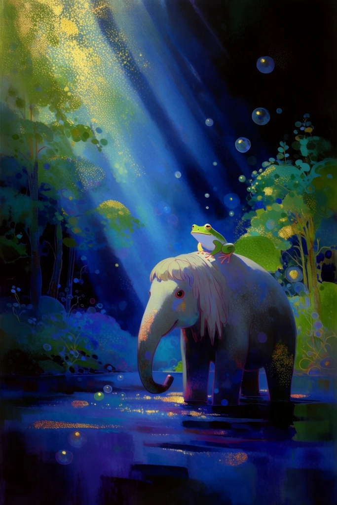 Luminous Sylvan Impressionism style AI image example 3