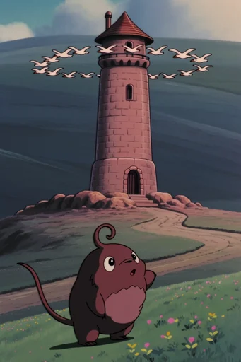 Nostalgic Cel Animation style reference image — retro film grain