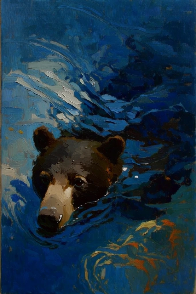 Nocturnal Impasto Melancholy style AI image example 3