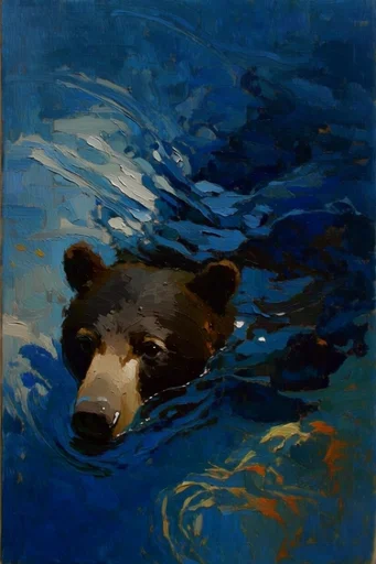 Nocturnal Impasto Melancholy style reference image — nocturnal blue palette