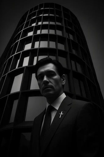 Monolithic Brutalist Noir style reference image — minimalist noir atmosphere