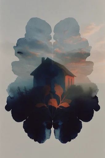 Spectral Organic Surrealism style reference image — solarized high contrast