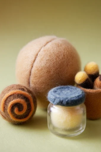 Tactile Whimsical Minimalism style reference image — tactile wool roving