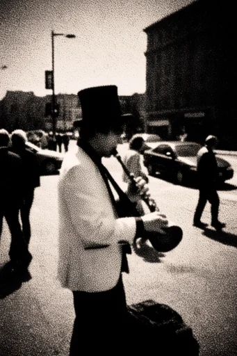 Gritty Monochromatic Noir style reference image — high-contrast black and white
