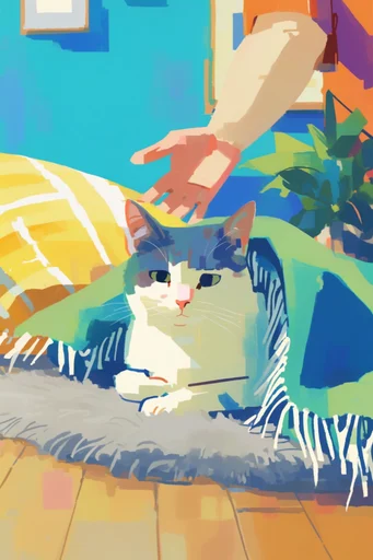 Vibrant Sunlit Gouache style reference image — saturated citrus palette