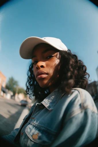 Dynamic Fisheye Streetwear style reference image — sharp high-contrast lighting
