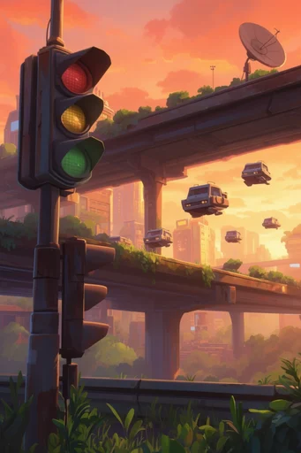 Nostalgic Golden Anime style reference image — golden hour lighting