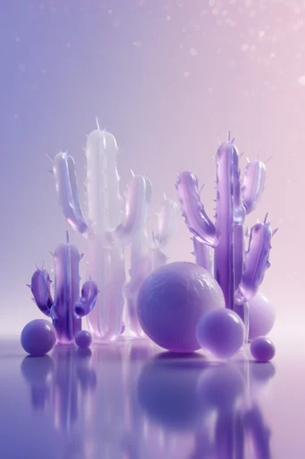 Ethereal Liquid Iridescence style reference image — iridescent violet gradient