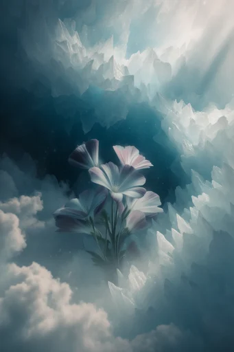 Celestial Glacial Solitude style reference image — deep sapphire indigo