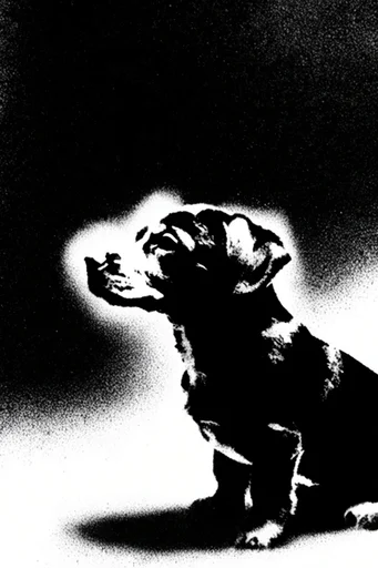 Gritty Monochromatic Noir style reference image — minimalist noir silhouette