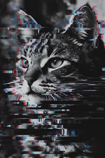 Corrupted Monochrome Noir style reference image — pixel sorting