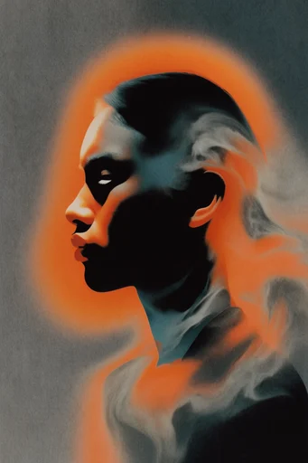 Luminous Spectral Silhouette style reference image — chromatic aberration