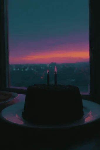 Melancholic Twilight Horizons style reference image — deep indigo and magenta palette