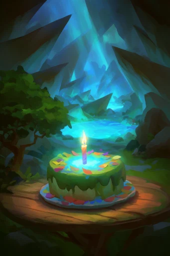 Luminous Abyssal Fantasy style reference image — geometric rock formations