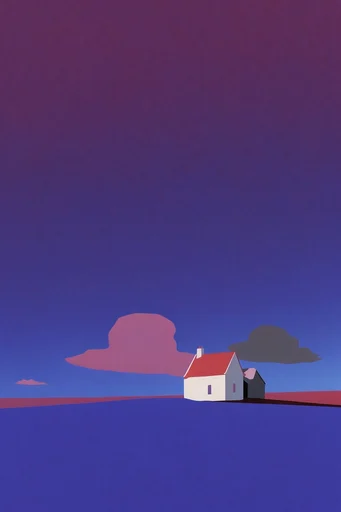 Graphic Melancholic Futurism style AI image example 4