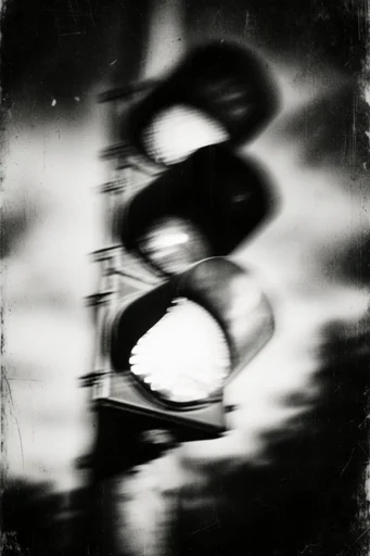 Spectral Noir Distortion style reference image — motion blur