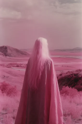 Surreal Infrared Americana style reference image — Aerochrome film aesthetic