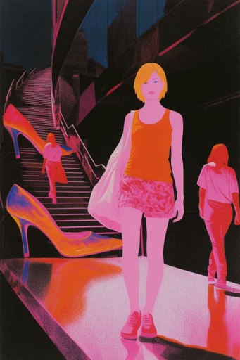Neon Crimson Surrealism style reference image — high-contrast lighting
