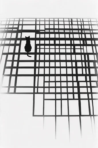 Monochrome Geometric Abstraction style reference image — brutalist structure